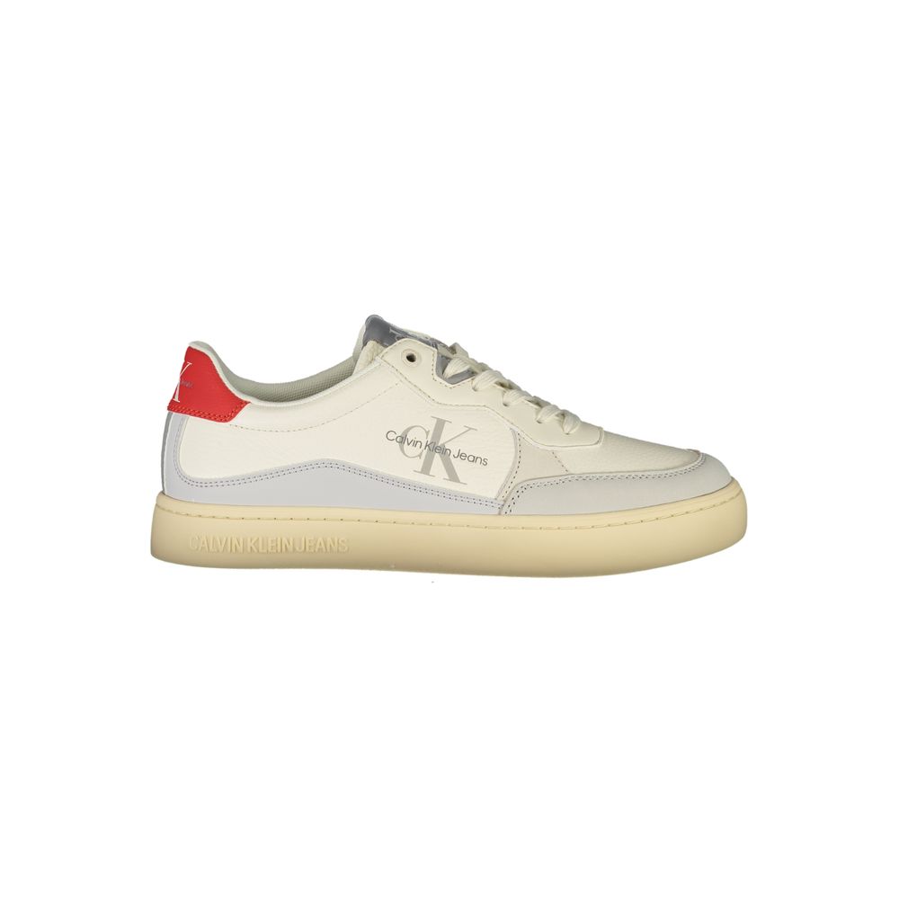 Calvin Klein White Polyurethane Men Sneaker | Regal Royce