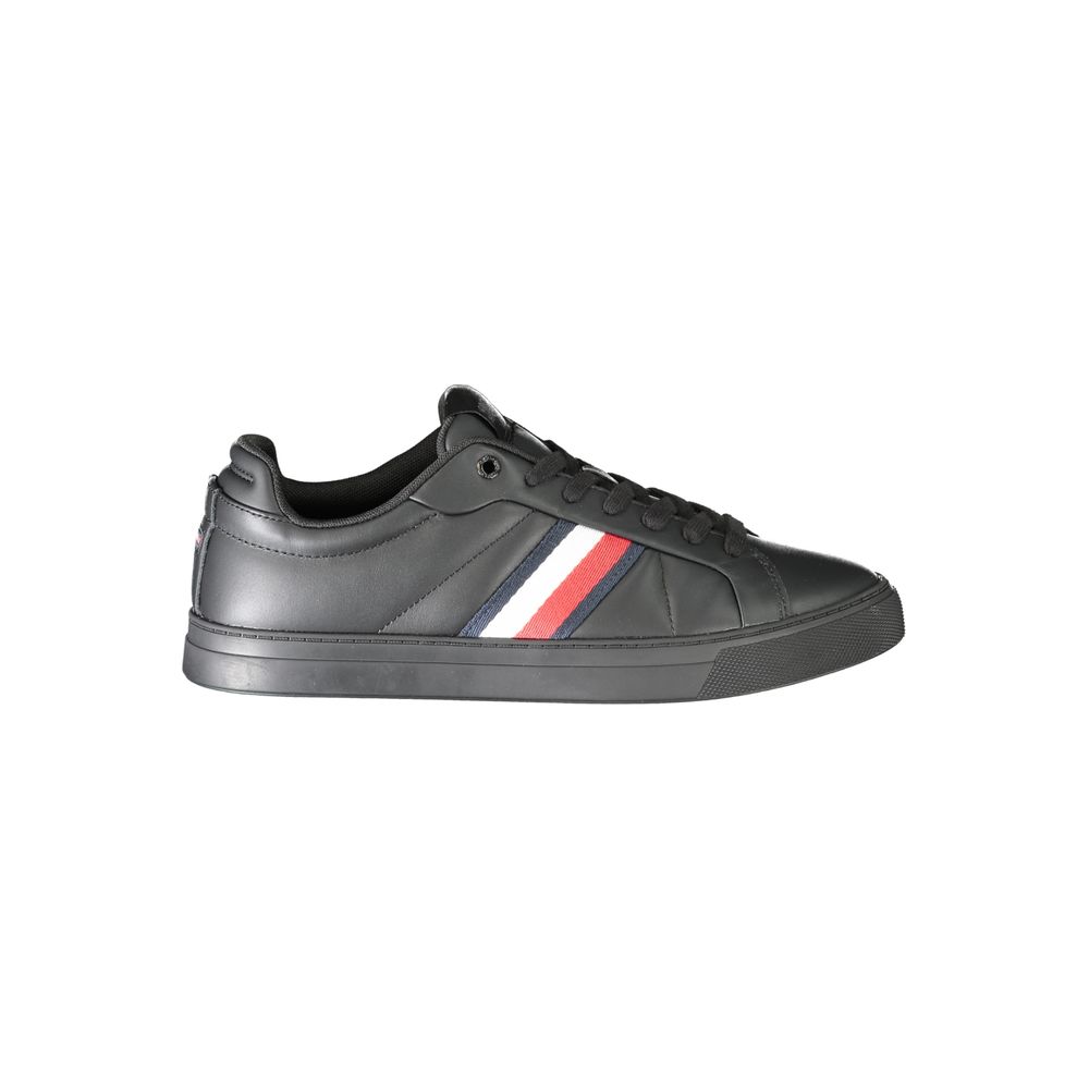 Tommy Hilfiger Black Leather Men Sneaker | Regal Royce