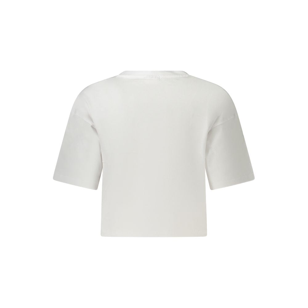 Fila White Organic Cotton Women T-Shirt | Regal Royce