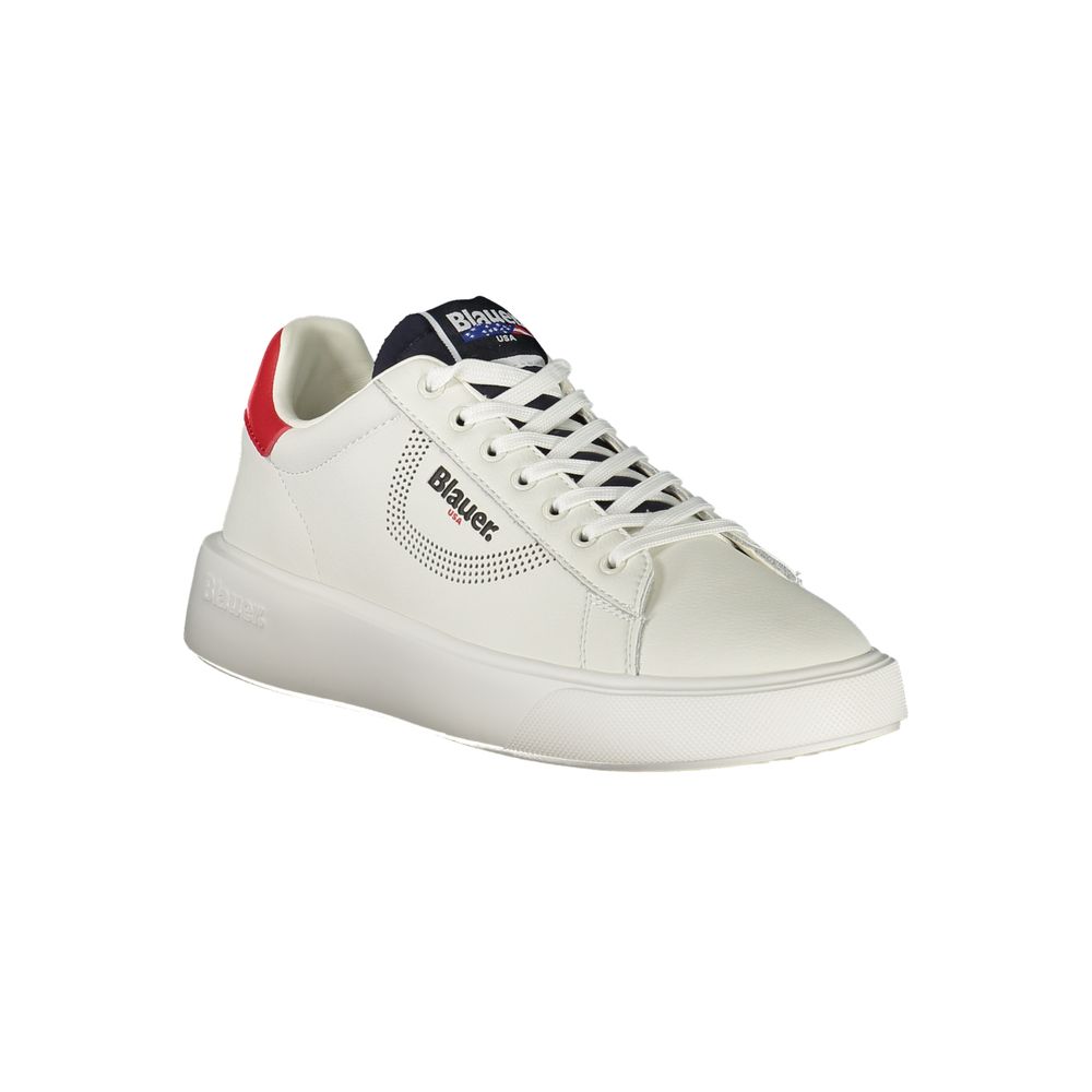 Blauer White Leather Men Sneaker | Regal Royce