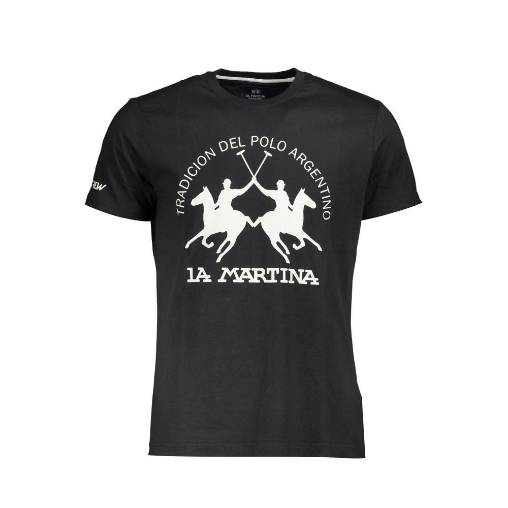 La Martina Black Cotton Men's T-Shirt | Regal Royce