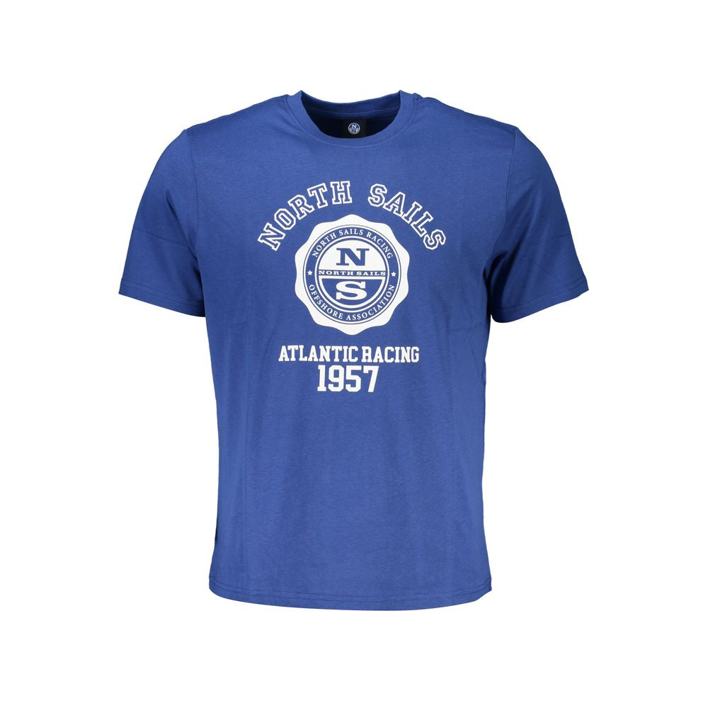 North Sails Blue Cotton Men T-Shirt | Regal Royce