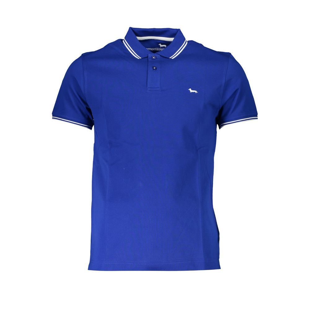 Harmont & Blaine Blu Cotton Men Polo Shirt | Regal Royce