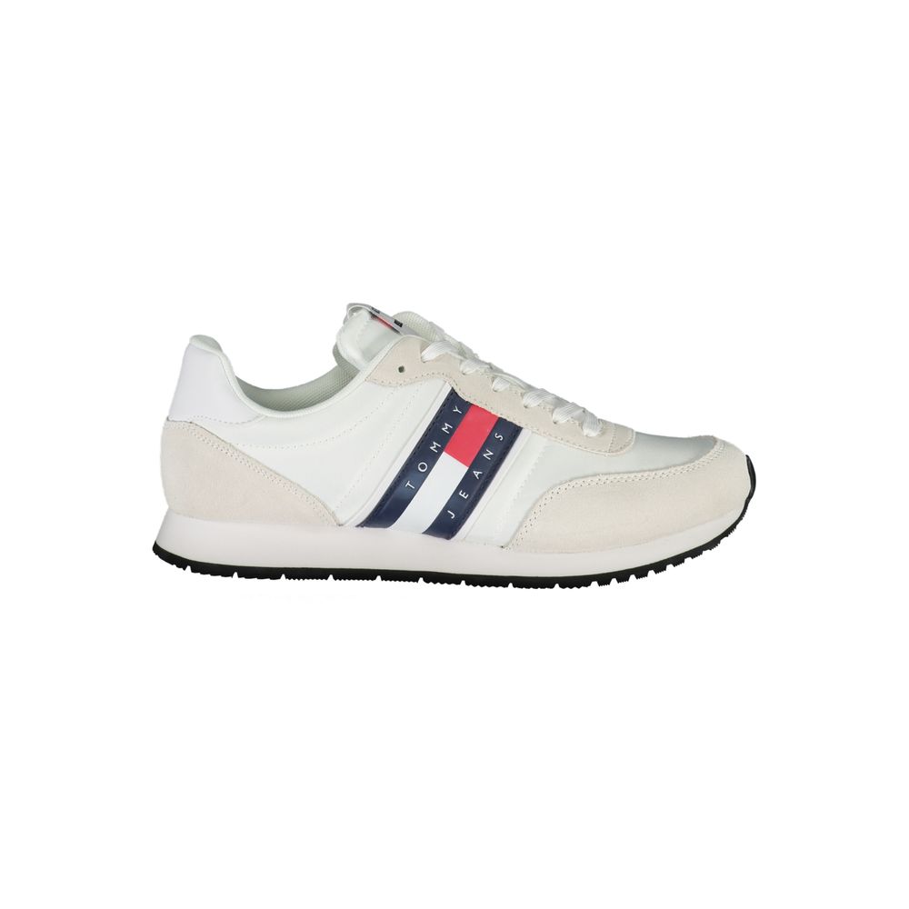 Tommy Hilfiger White Beige Polyester Men Sneaker | Regal Royce