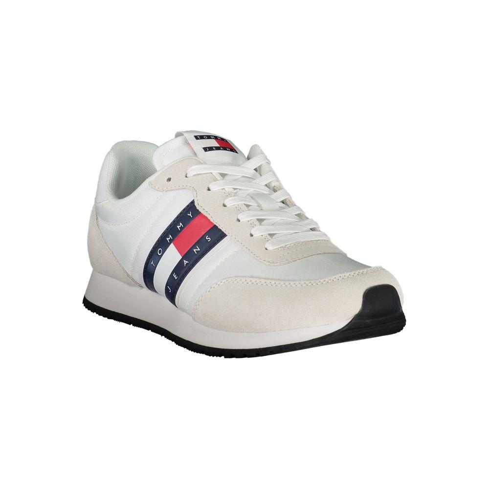 Tommy Hilfiger White Beige Polyester Men Sneaker | Regal Royce