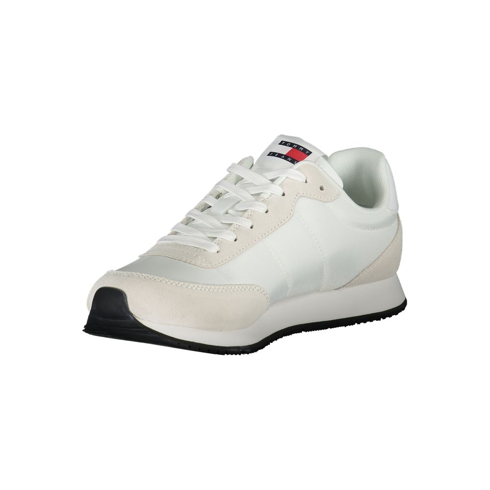 Tommy Hilfiger White Beige Polyester Men Sneaker | Regal Royce