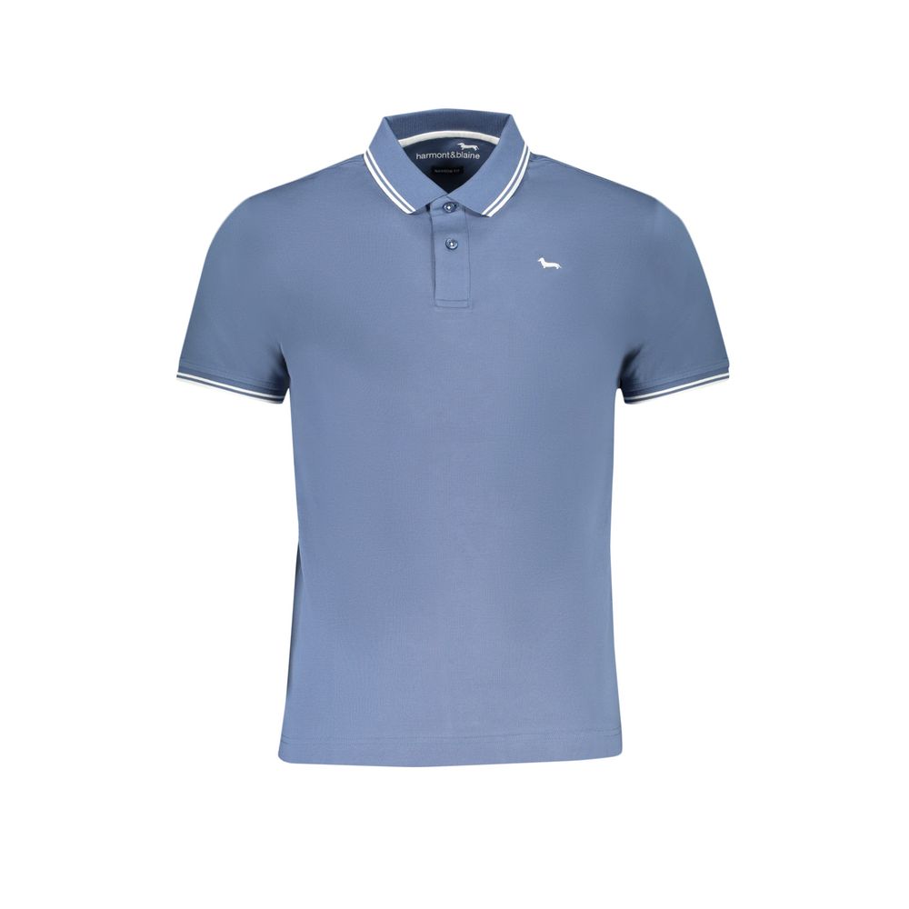 Harmont & Blaine Blue Cotton Polo Shirt | Regal Royce