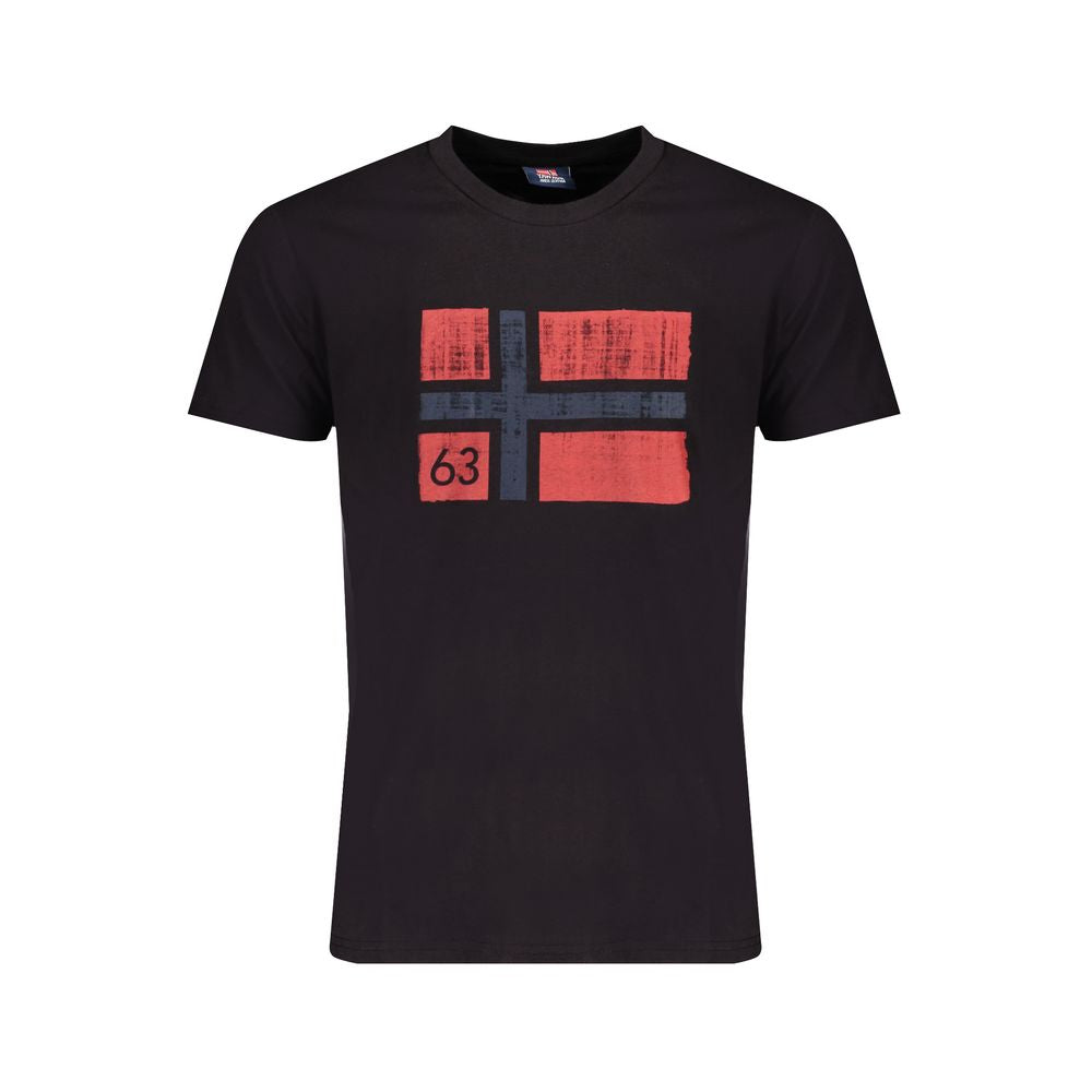 Norway 1963 Black Cotton Men's T-Shirt | Regal Royce