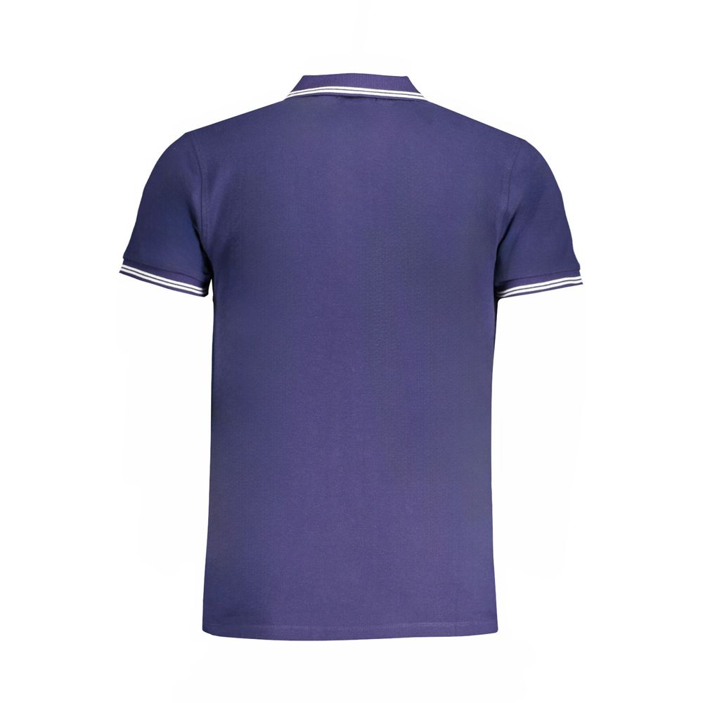 Cavalli Class Blue Cotton Men Polo Shirt | Regal Royce