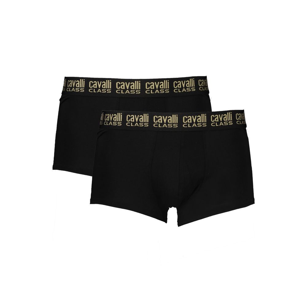 Cavalli Class Black Cotton Men's Boxer Underwear Pair | Regal Royce