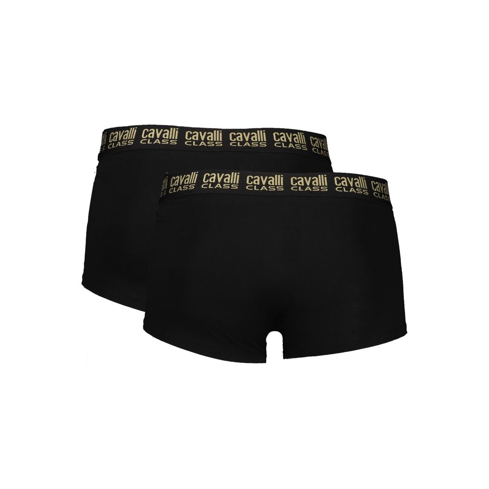 Cavalli Class Black Cotton Men's Boxer Underwear Pair | Regal Royce