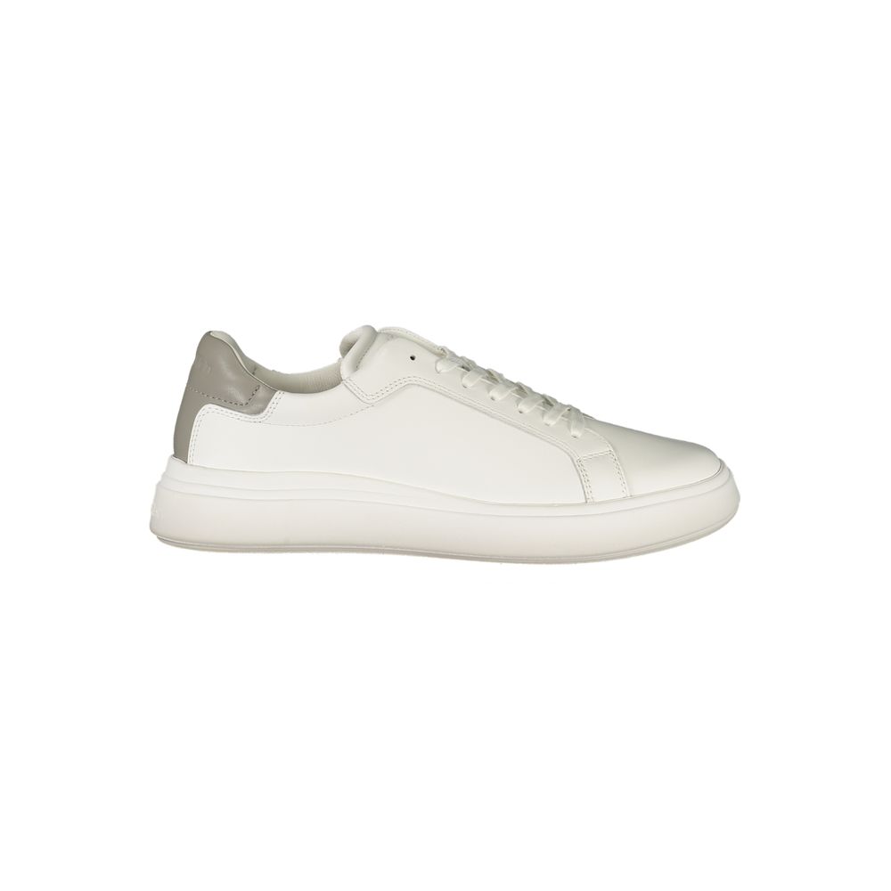 Calvin Klein White Polyurethane Men Sneaker | Regal Royce
