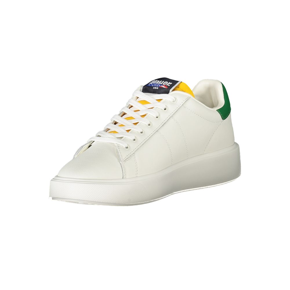 Blauer White Leather Men Sneaker | Regal Royce