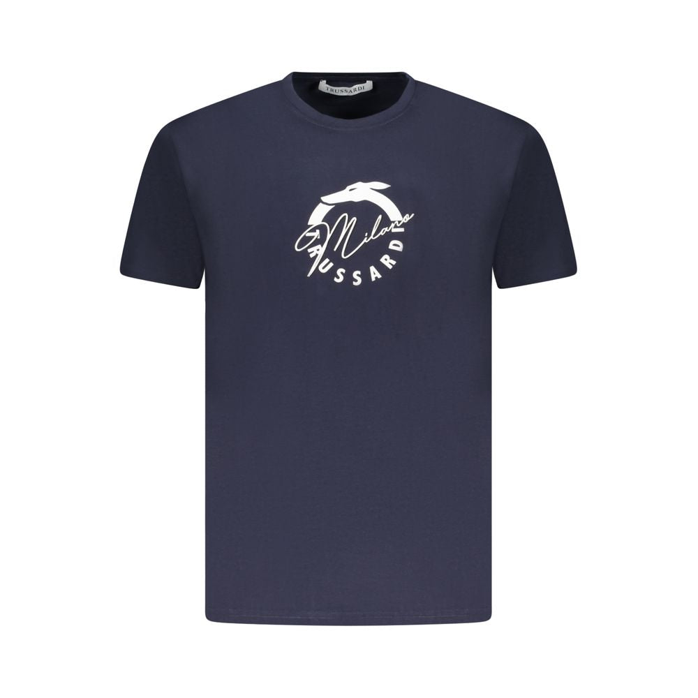 Trussardi Blu Cotton Men T-Shirt | Regal Royce