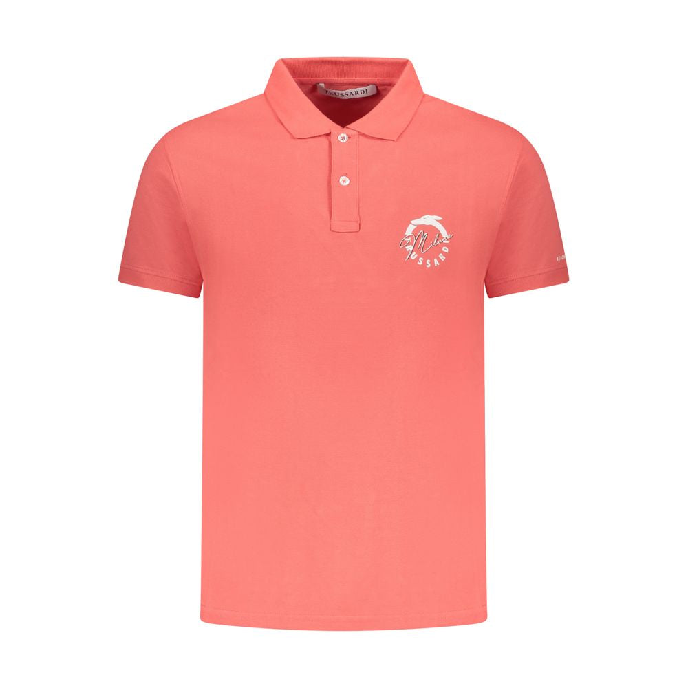 Trussardi Pink Cotton Men Polo Shirt | Regal Royce