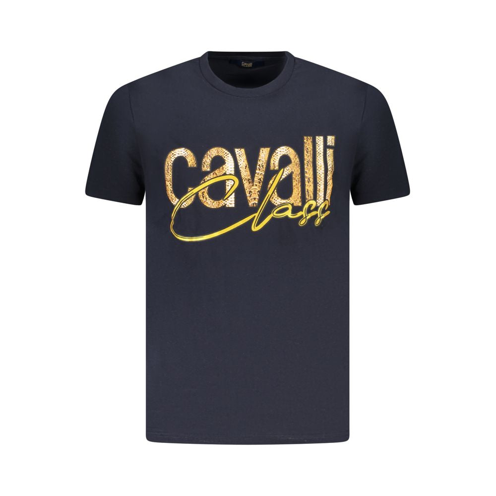 Cavalli Class Blue Cotton Men T-Shirt | Regal Royce