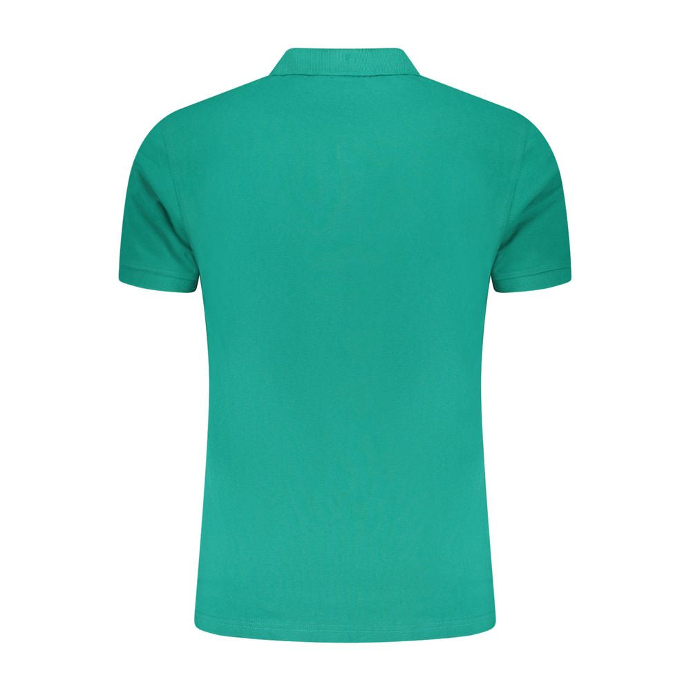 Cavalli Class Green Cotton Men Polo Shirt