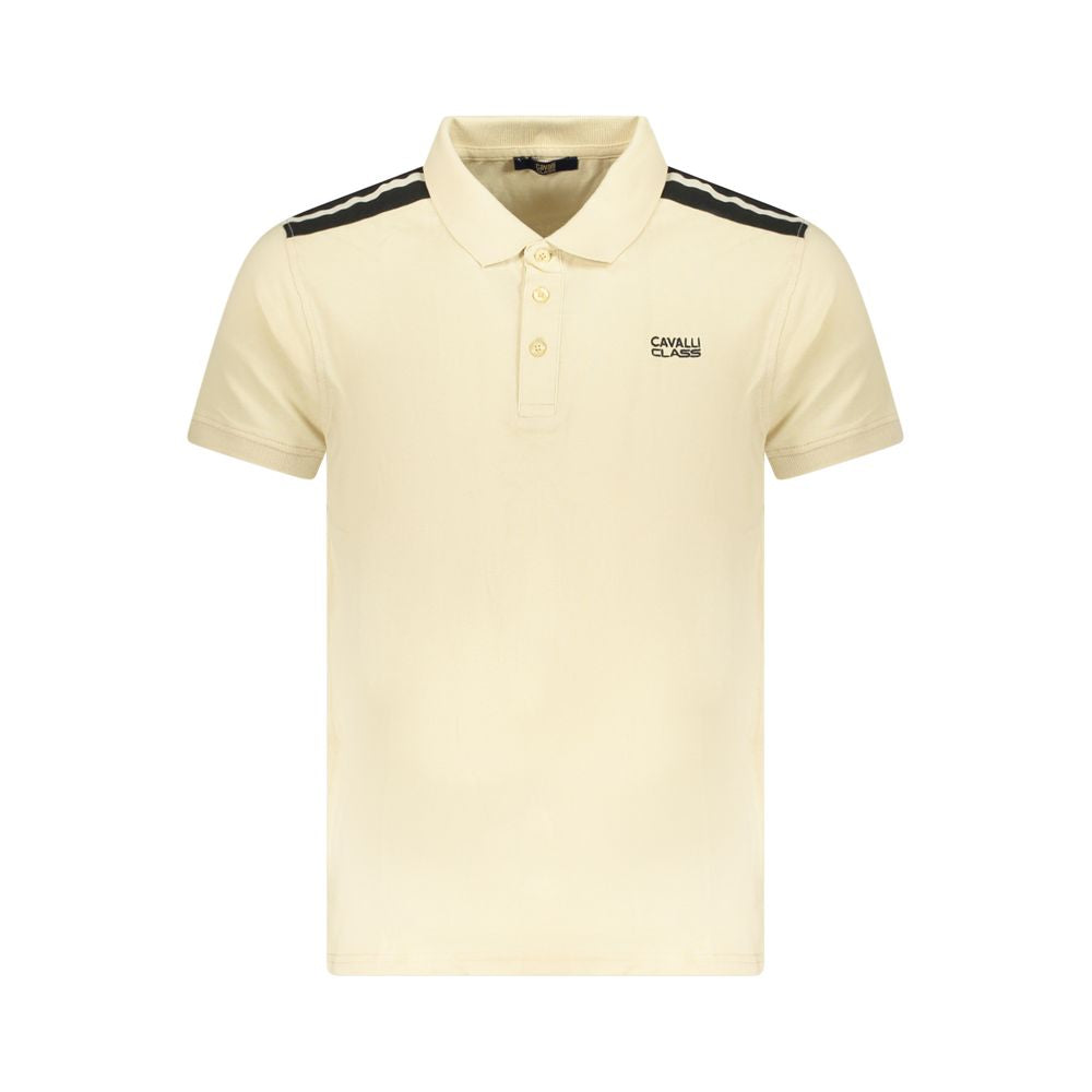 Cavalli Class Beige Cotton Men Polo Shirt | Regal Royce