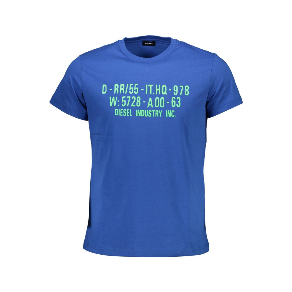 Diesel Blue Cotton Men T-Shirt | Regal Royce