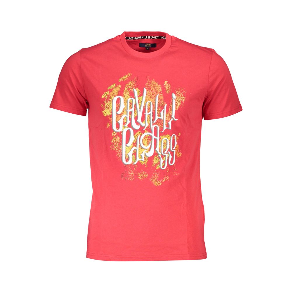 Cavalli Class Rosso Cotton Mens T-Shirt | Regal Royce