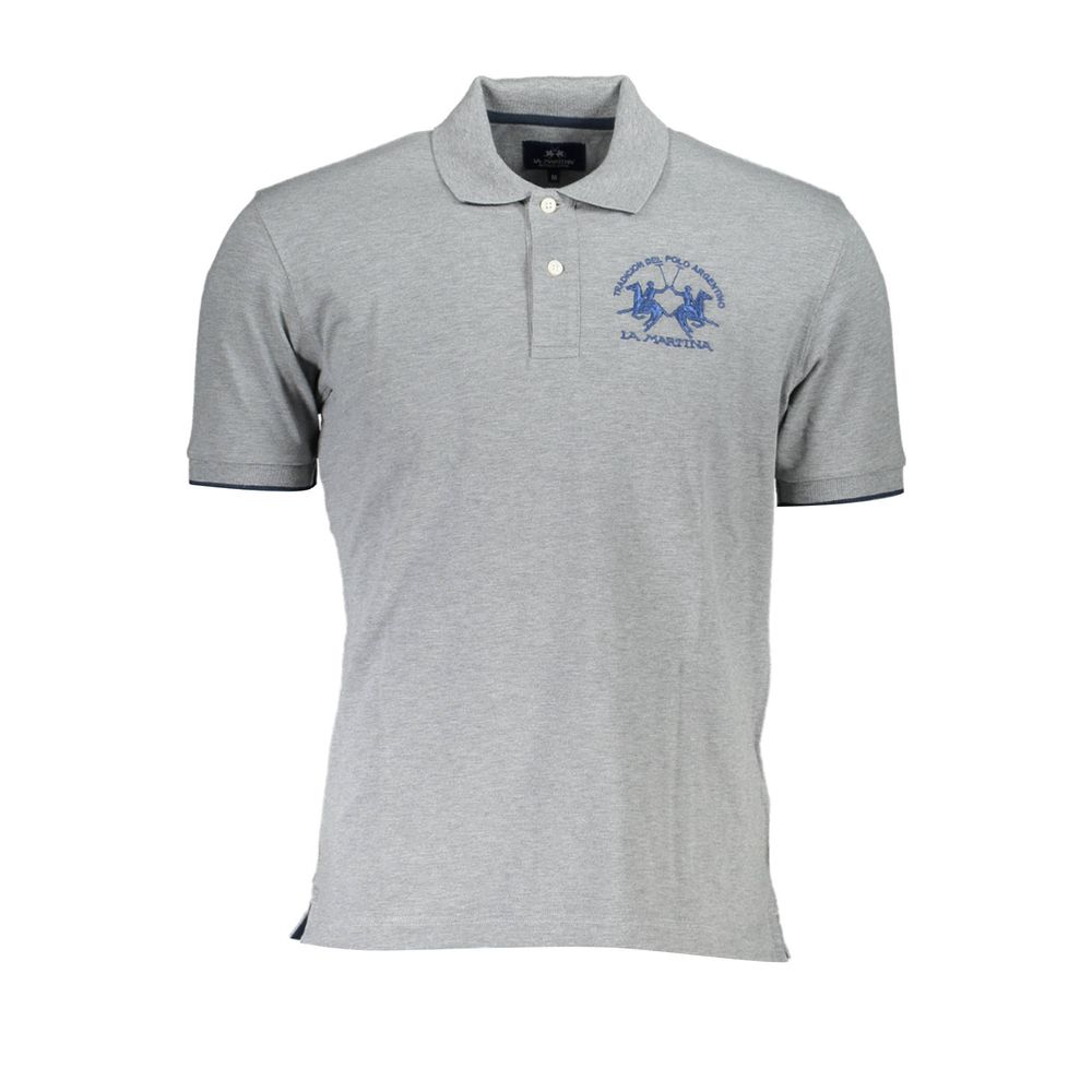 La Martina Grigio Cotton Men Polo | Regal Royce