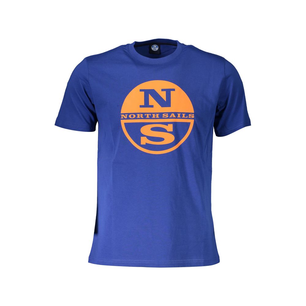 North Sails Blue Cotton Men T-Shirt | Regal Royce