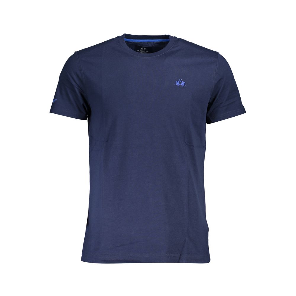 La Martina Blue Cotton Men T-Shirt | Regal Royce