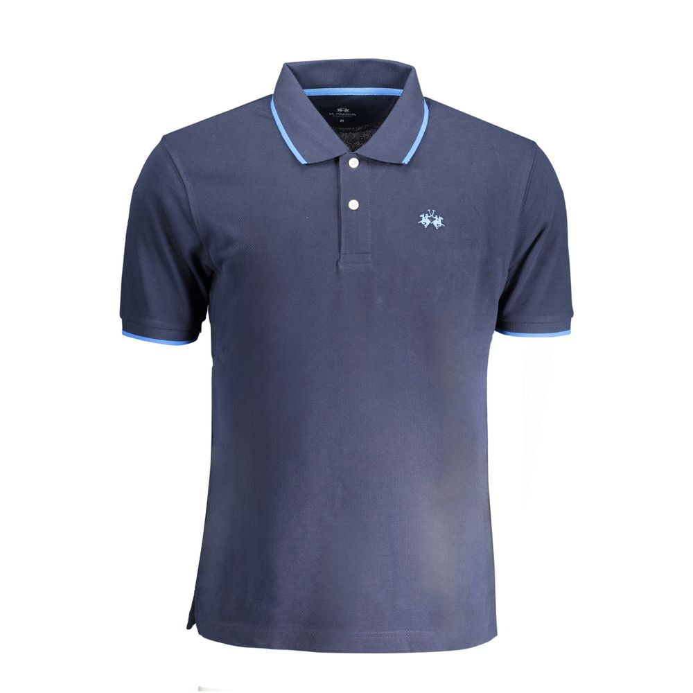 La Martina Blue Cotton Men Polo Shirt | Regal Royce