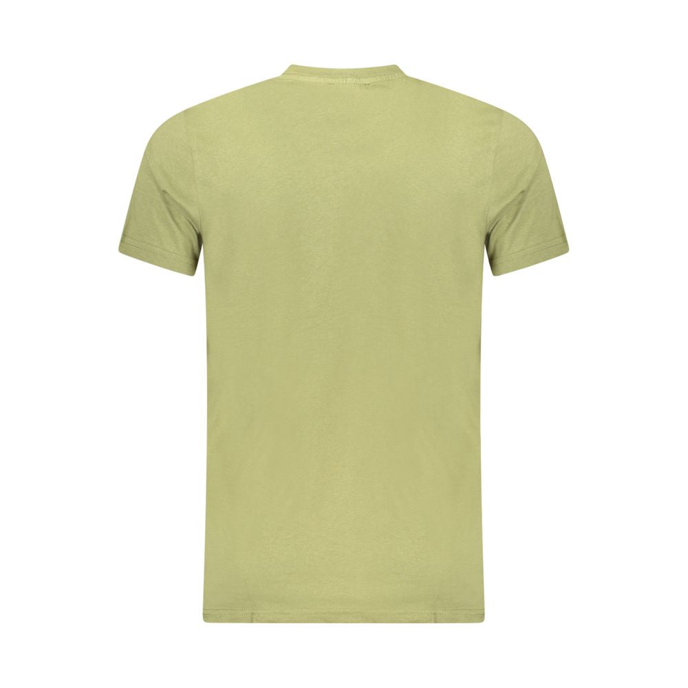 Cavalli Class Green Cotton Men T-Shirt | Regal Royce