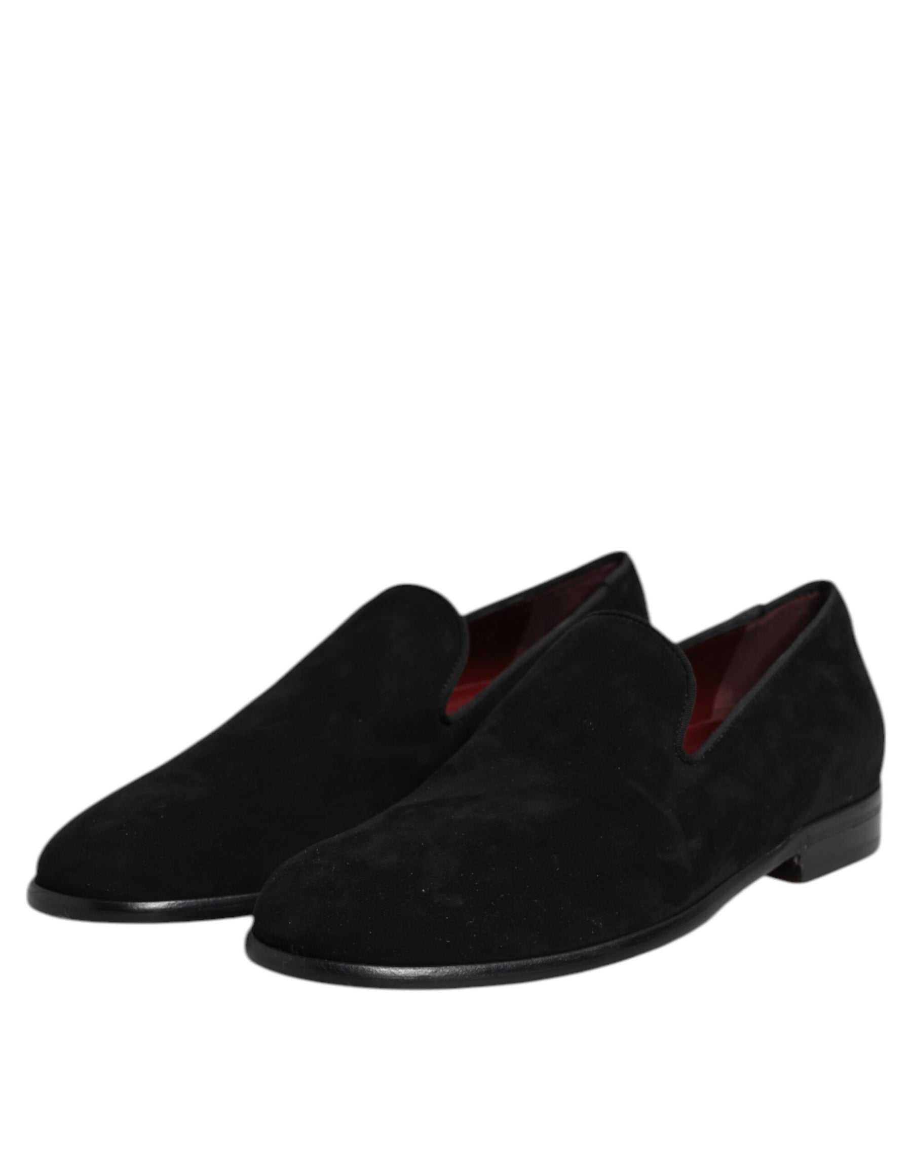 Dolce & Gabbana Black Suede Slip On Loafers Formal Shoes | Regal Royce