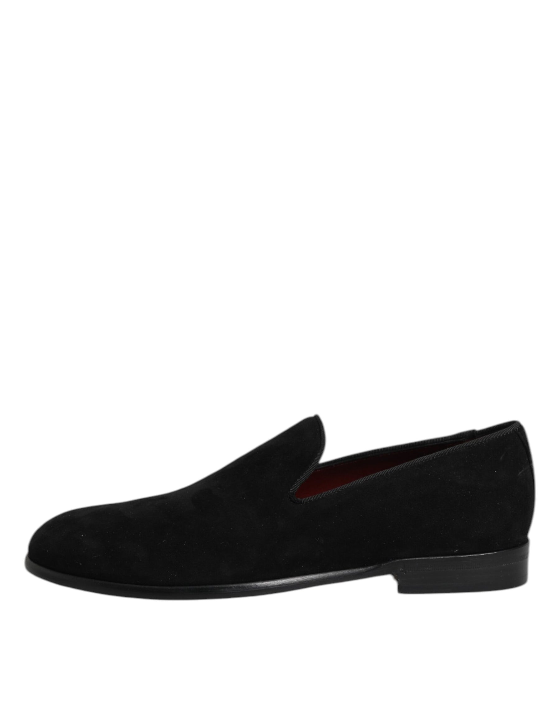 Dolce & Gabbana Black Suede Slip On Loafers Formal Shoes | Regal Royce