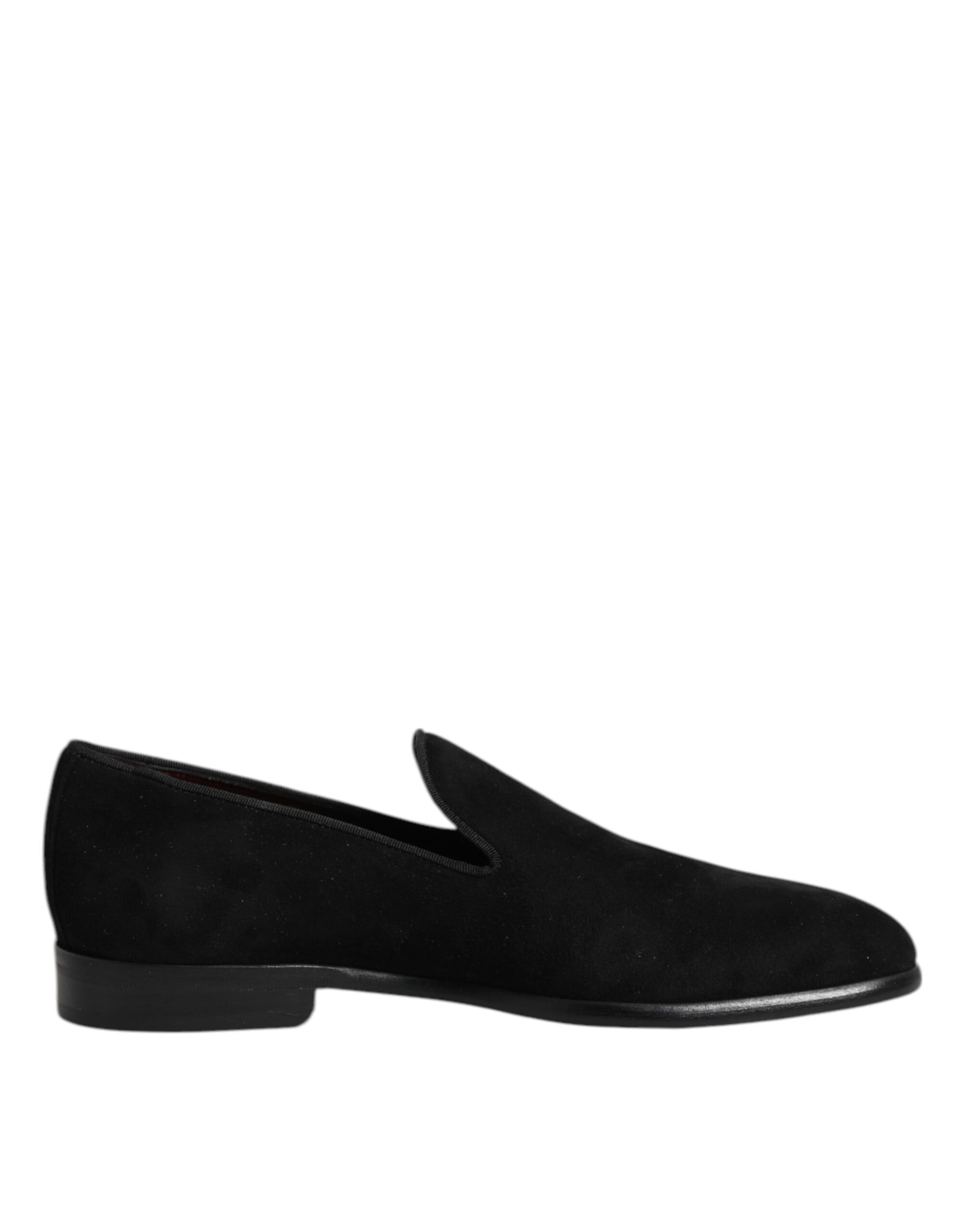 Dolce & Gabbana Black Suede Slip On Loafers Formal Shoes | Regal Royce
