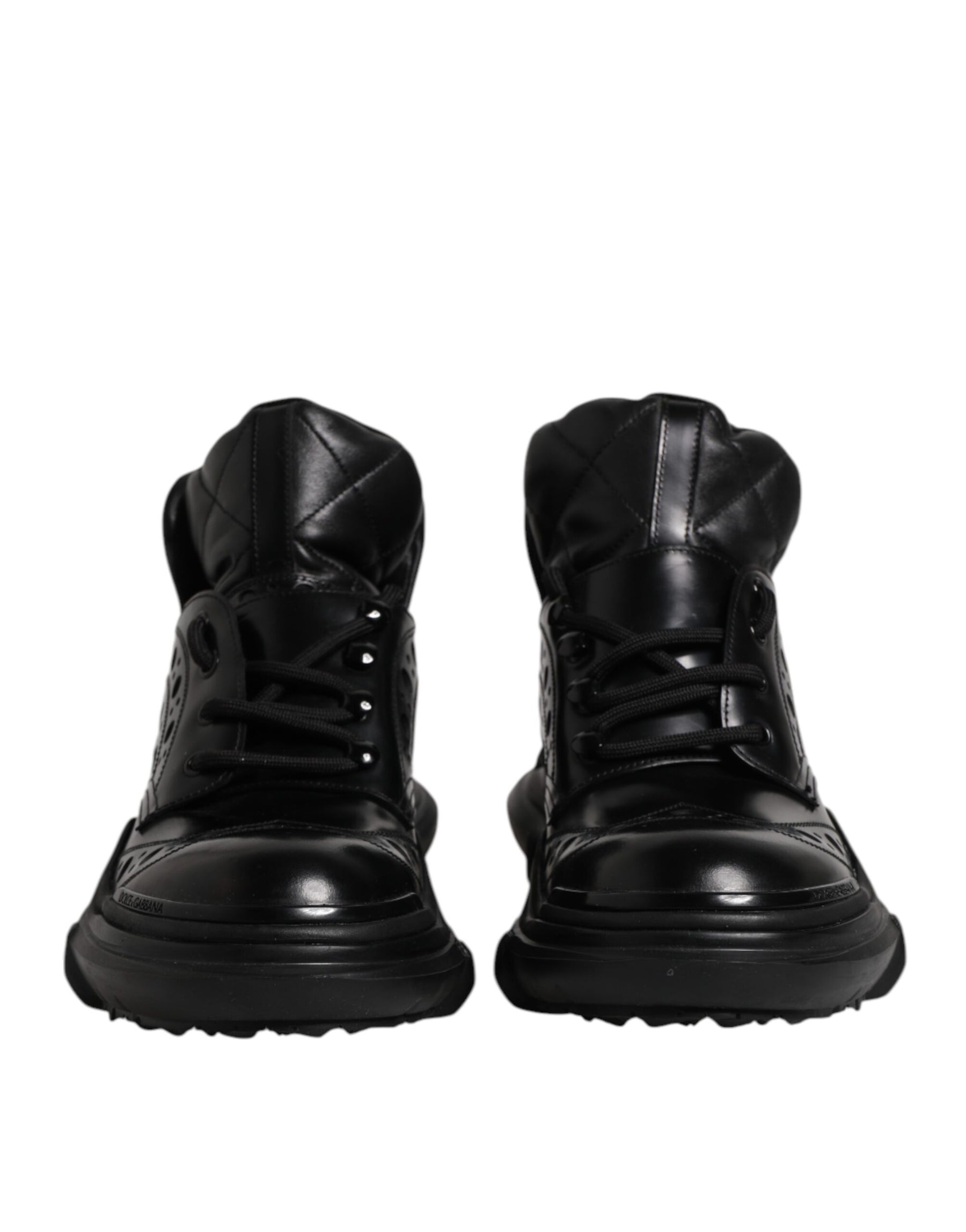 Dolce & Gabbana Black Leather Casual Mens Ankle Boots Shoes | Regal Royce