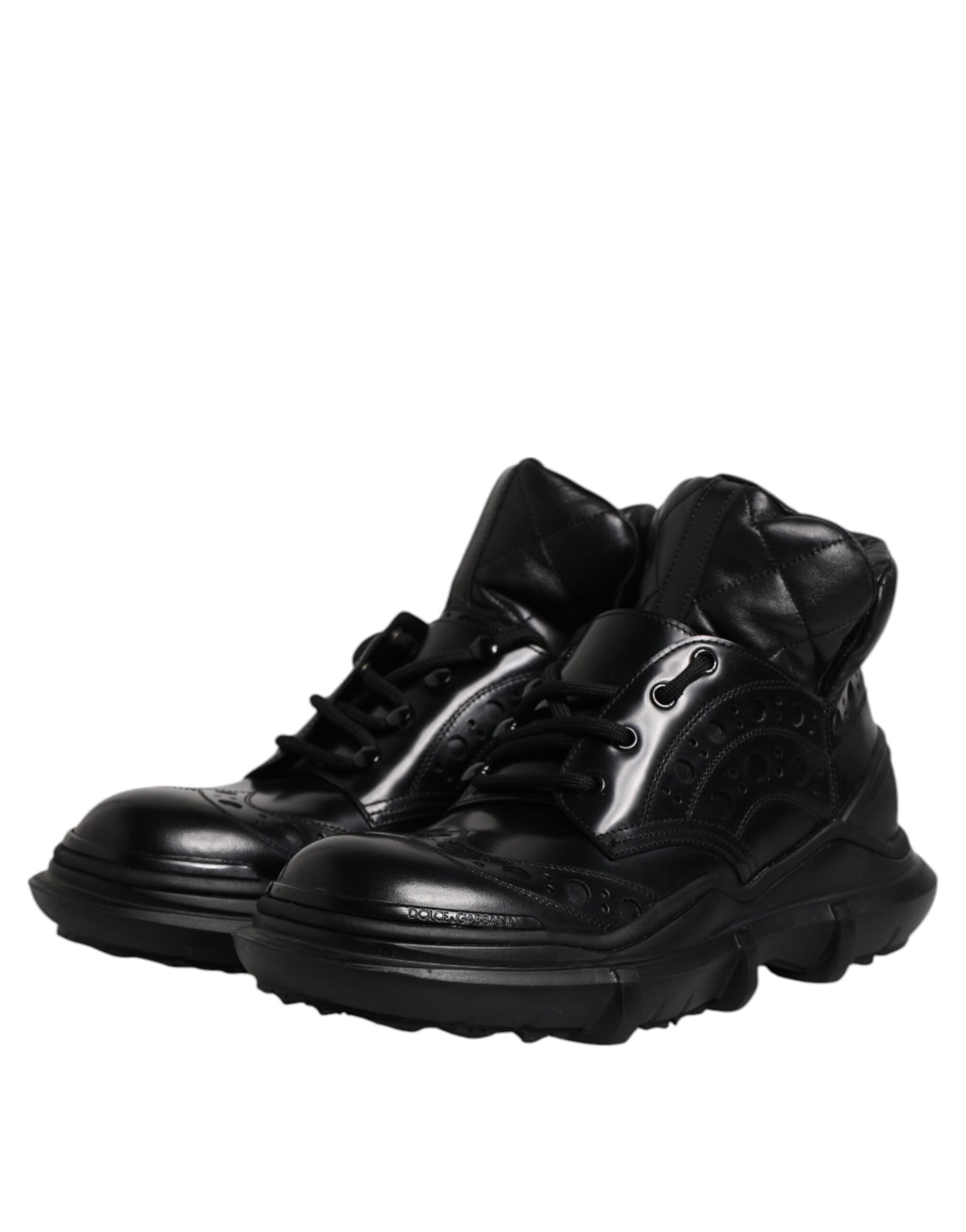 Dolce & Gabbana Black Leather Casual Mens Ankle Boots Shoes | Regal Royce