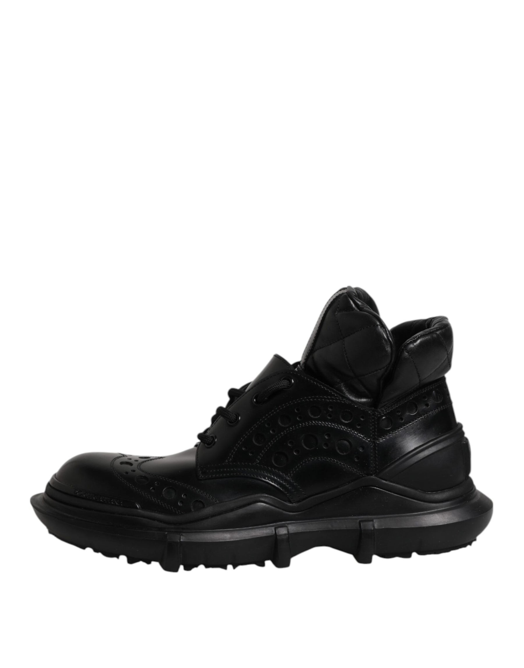 Dolce & Gabbana Black Leather Casual Mens Ankle Boots Shoes | Regal Royce