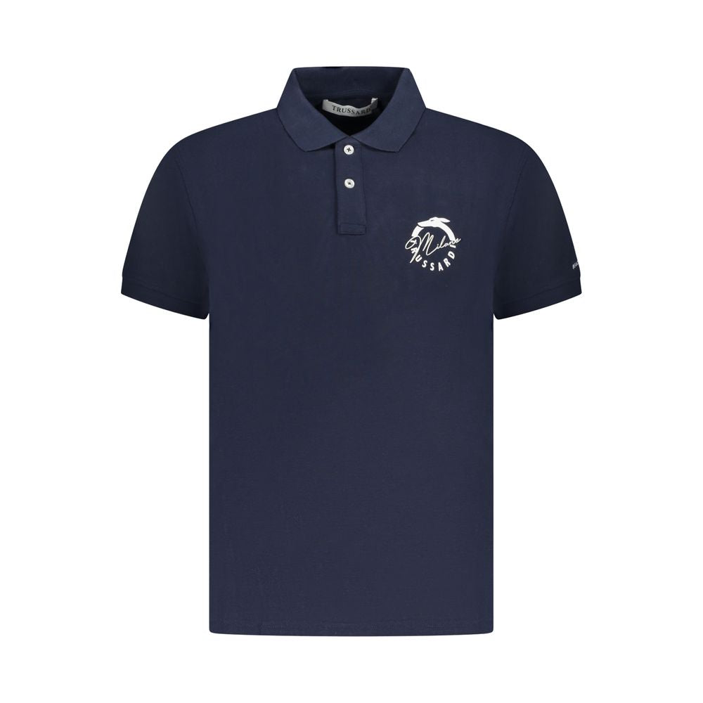 Trussardi Blu Cotton Men Polo | Regal Royce