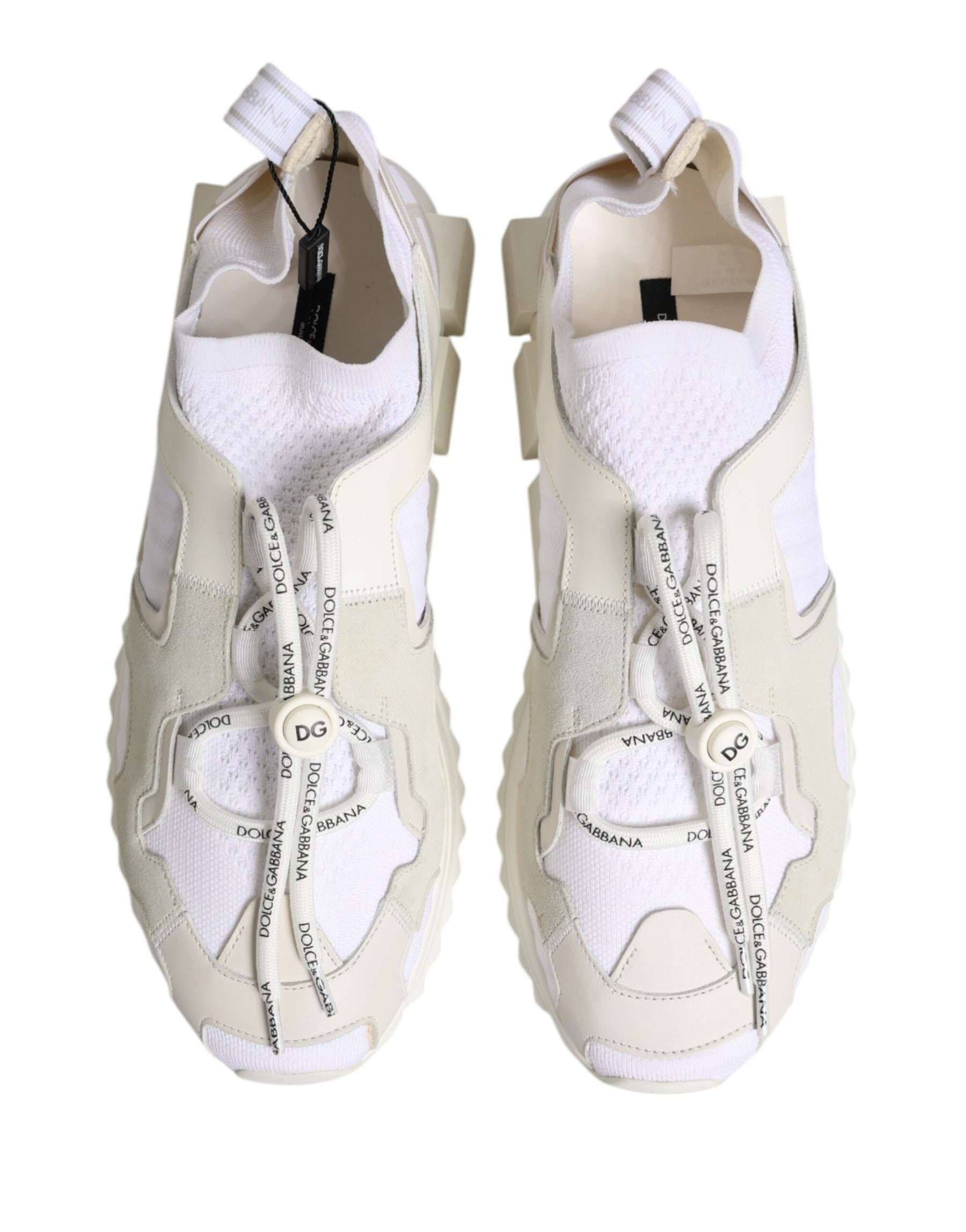 Dolce & Gabbana White Mesh Sorrento Trekking Sneakers Shoes | Regal Royce