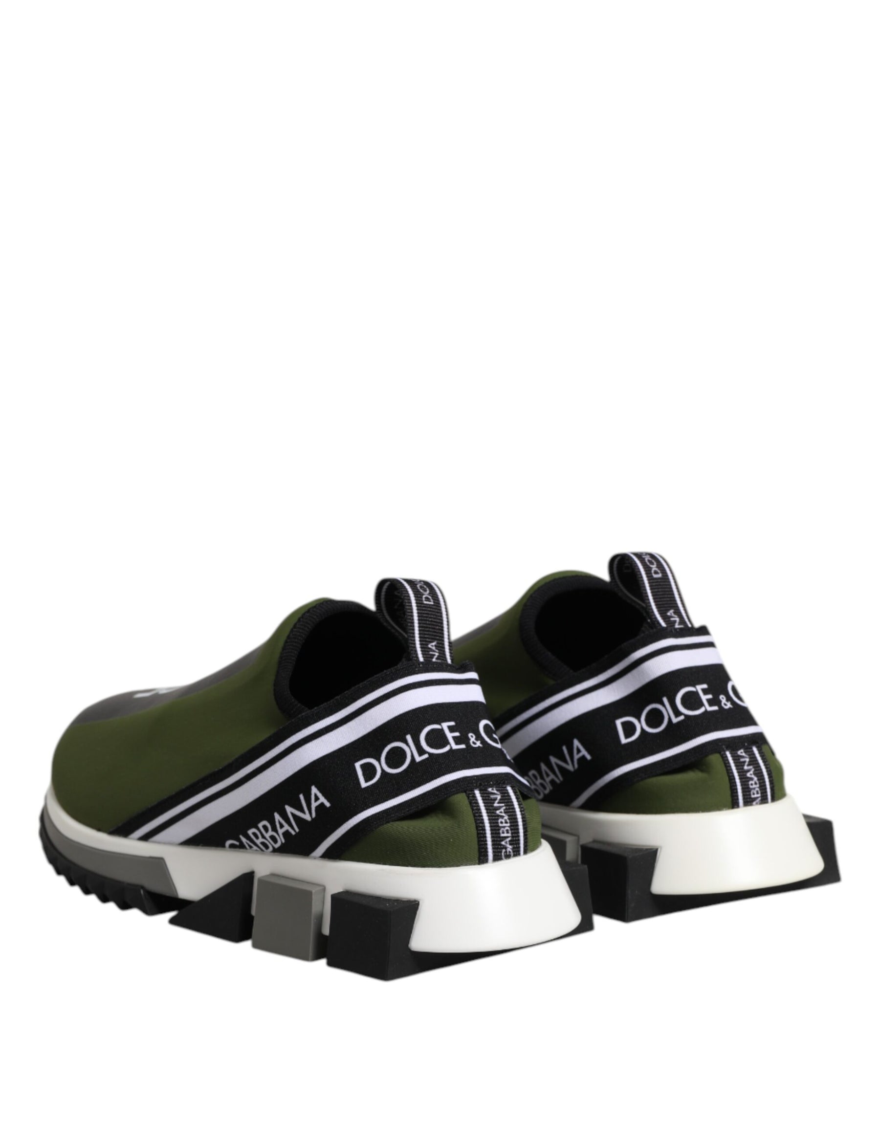 Dolce & Gabbana Green Black Slip On Sorrento Sneakers Shoes | Regal Royce
