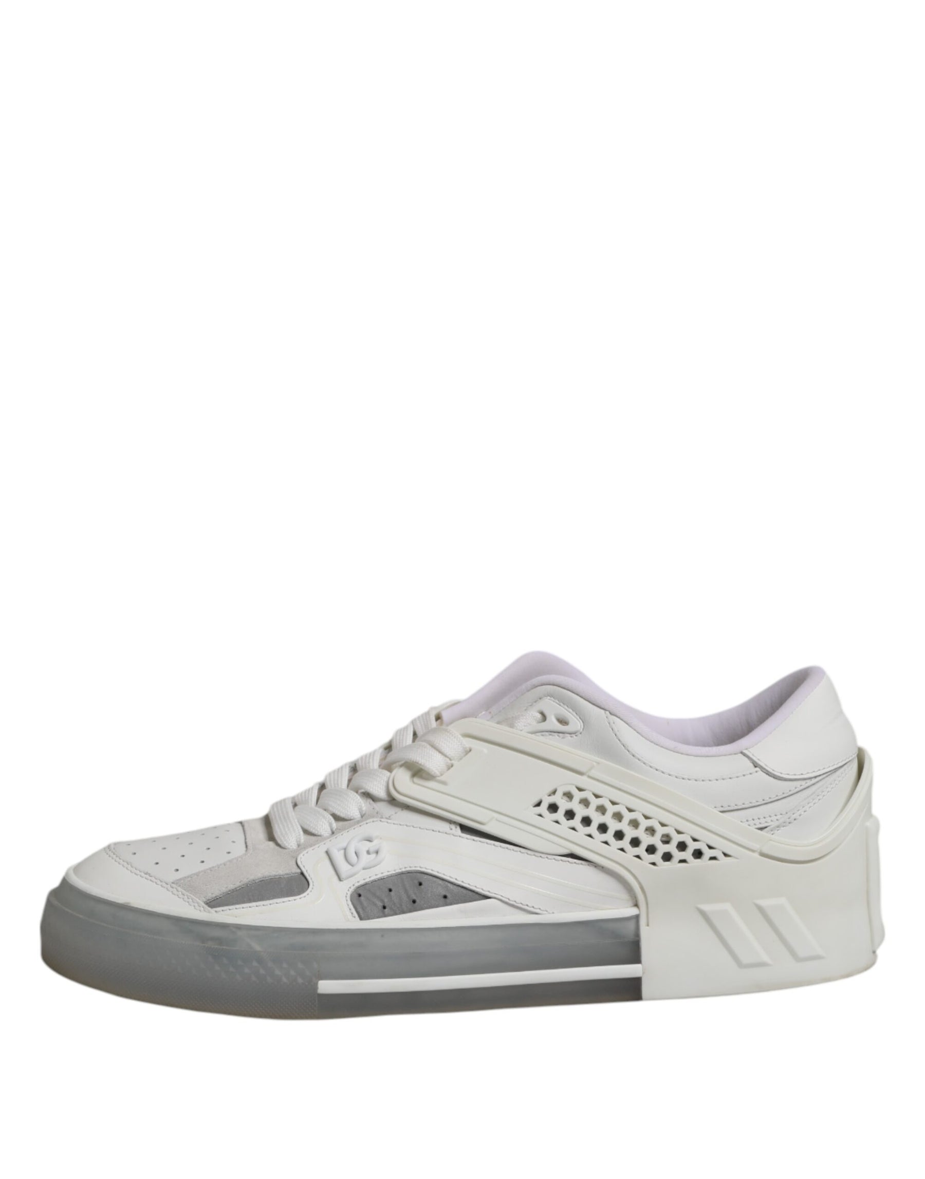 Dolce & Gabbana White Low Top DG Embossed Men Sneakers Shoes | Regal Royce