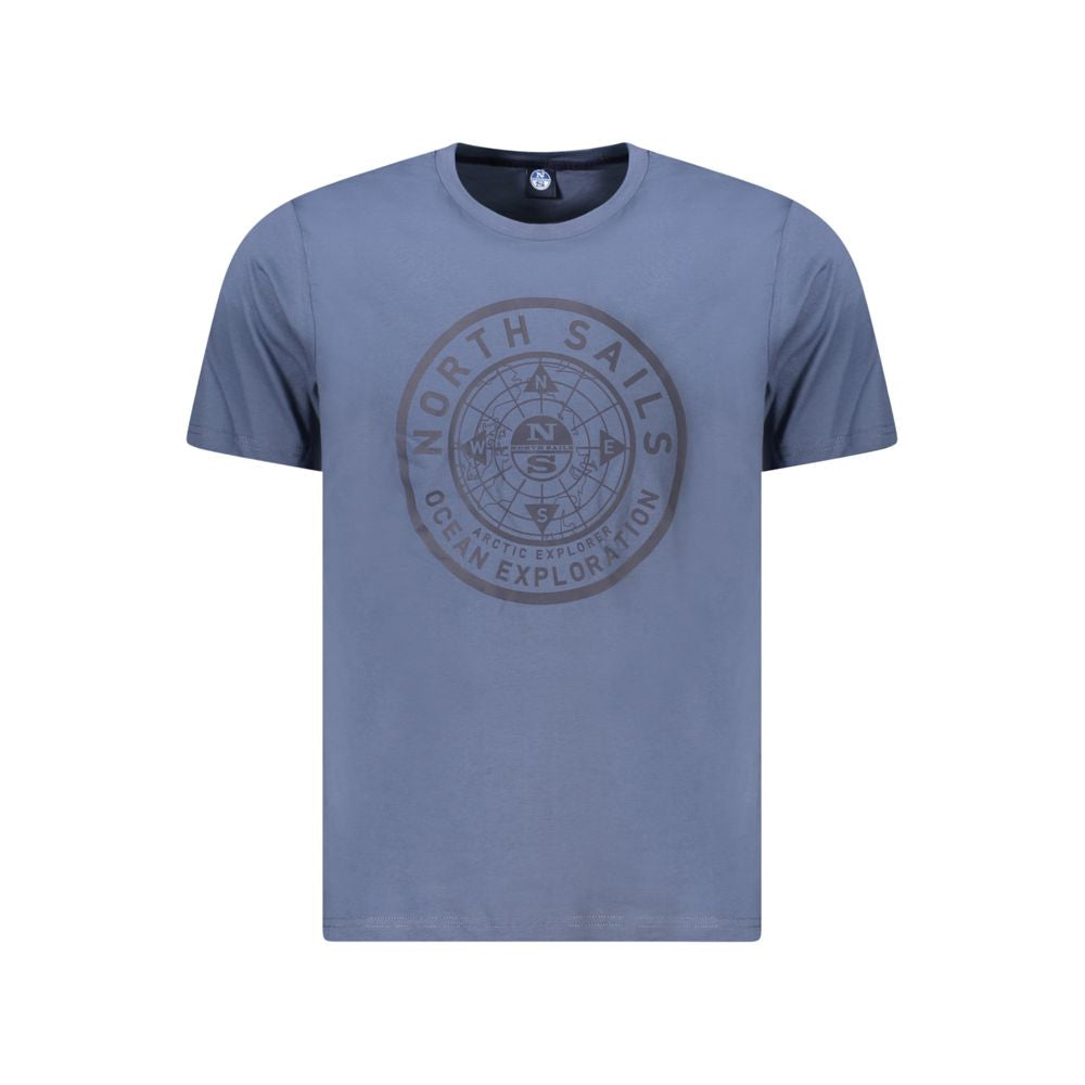 North Sails Blue Cotton Men T-Shirt | Regal Royce