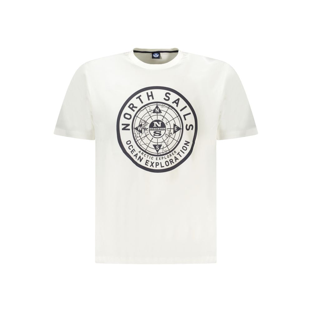 North Sails White Cotton Men T-Shirt | Regal Royce