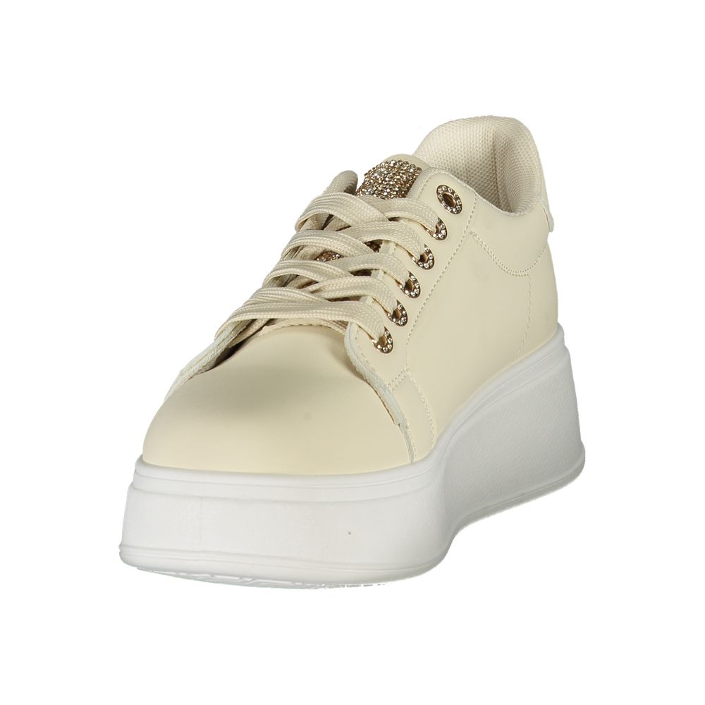 Laura Biagiotti Beige Polyurethane Women Sneaker | Regal Royce