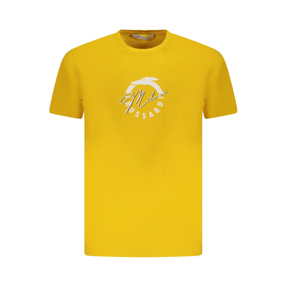 Trussardi Yellow Cotton Men T-Shirt | Regal Royce