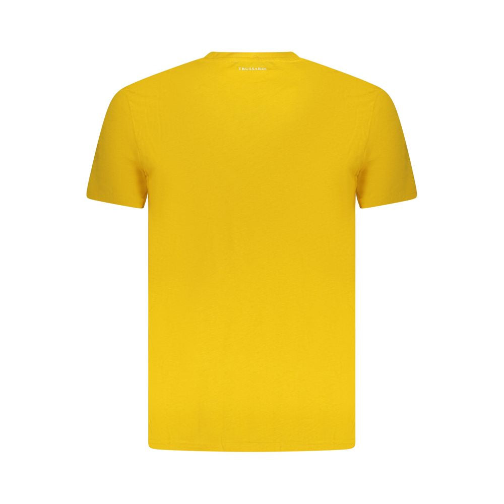 Trussardi Yellow Cotton Men T-Shirt | Regal Royce