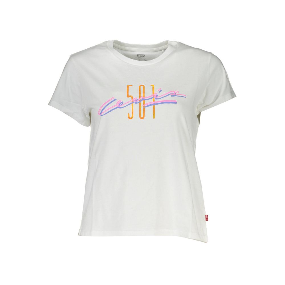 Levi's White Cotton Women T-Shirt | Regal Royce