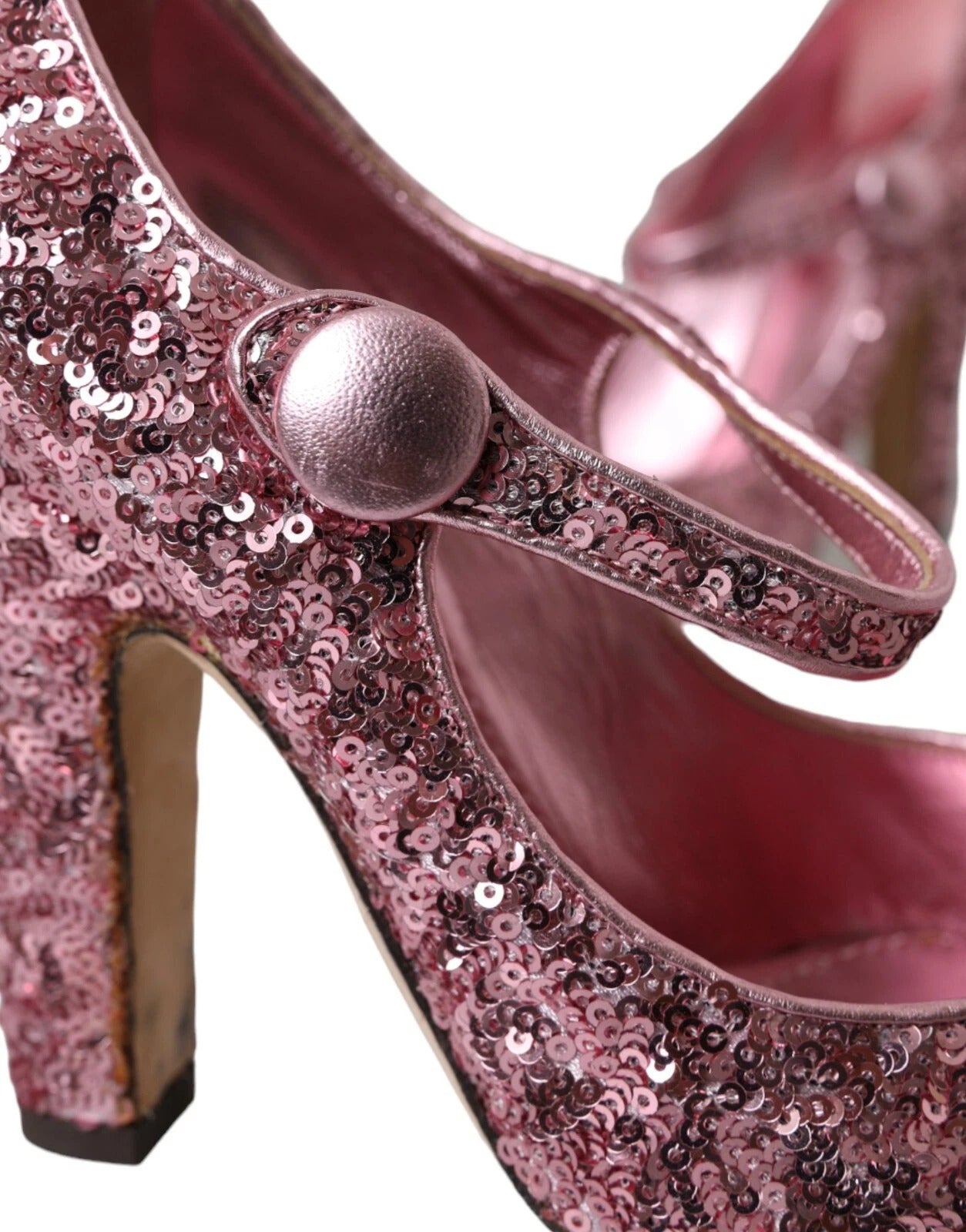 Dolce & Gabbana Pink Sequin Mary Jane Pumps High Heels Shoes | Regal Royce