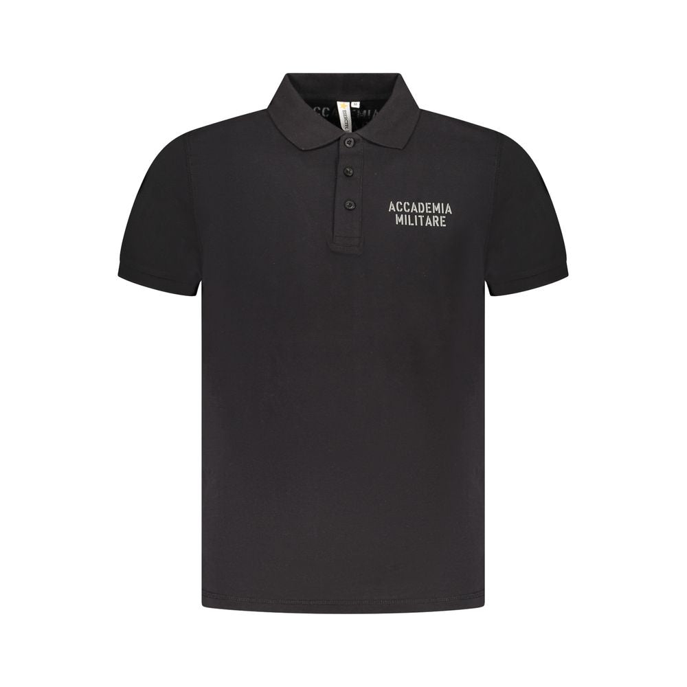 Accademia Militare Black Cotton Men's Polo Shirt | Regal Royce