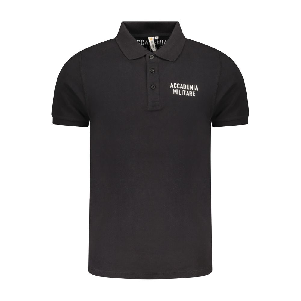 Accademia Militare Black Cotton Men's Polo Shirt | Regal Royce