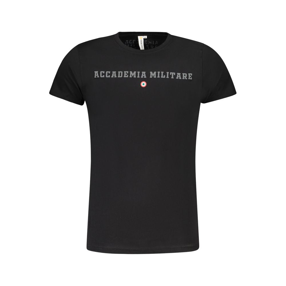 Accademia Militare Black Cotton Men's T-Shirt | Regal Royce