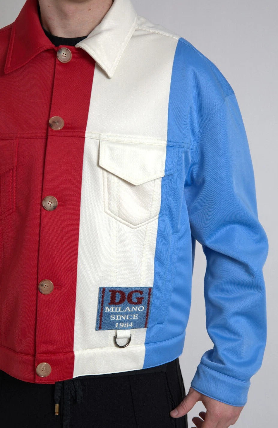 Dolce & Gabbana Multicolor Polyester Collar Short Jacket | Regal Royce